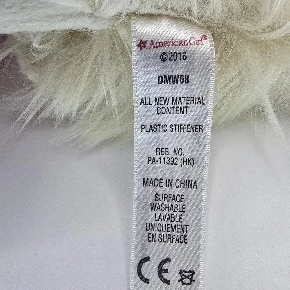American Girl Truly Me Pomeranian Puppy Dog 2016 AG Pet‎ w/ Rainbow Collar Leash